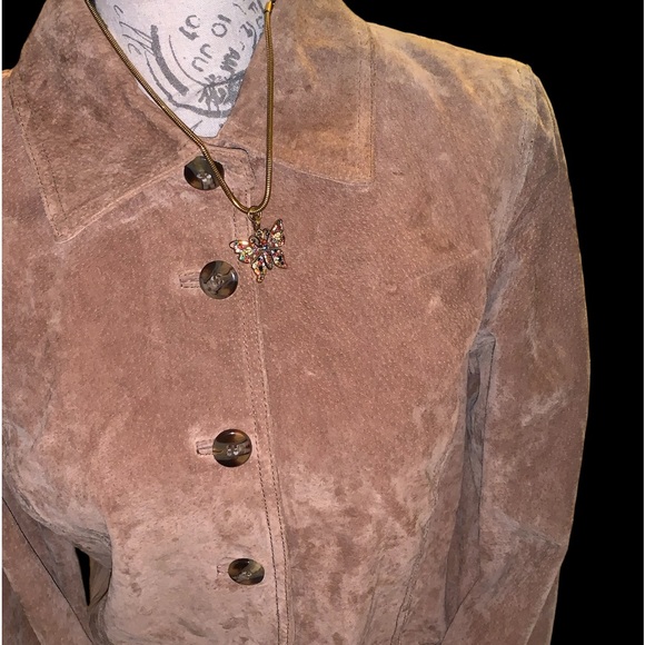 Y2K Vintage Tan Caramel Brown Genuine Leather Moto Jacket - Picture 5 of 13